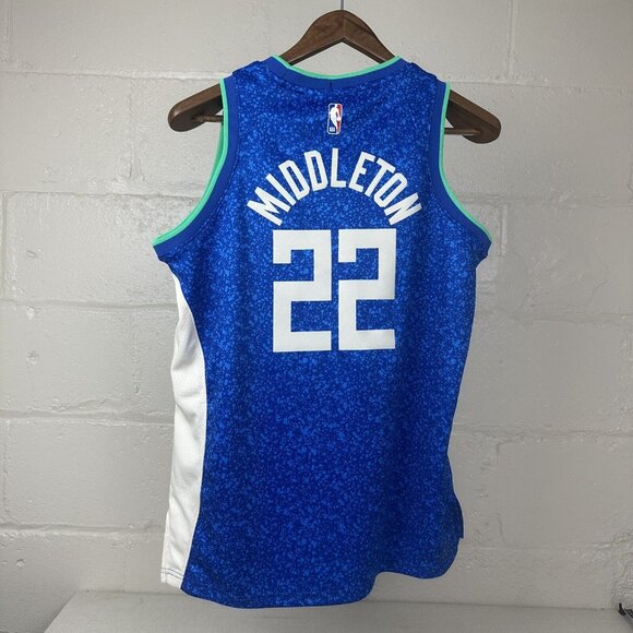 New Milwaukee Bucks Nike Swingman City Jersey Youth Large (14/16) Middleton #22 - Picture 4 of 7